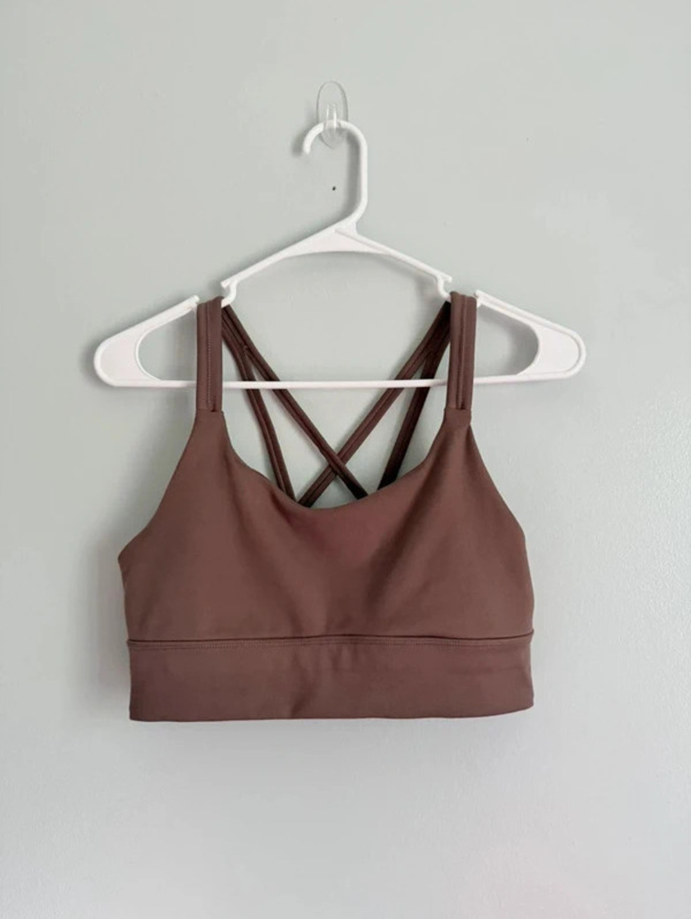 90 Degree by Reflex Strappy Longline Sports Bra Mauve Fits M
